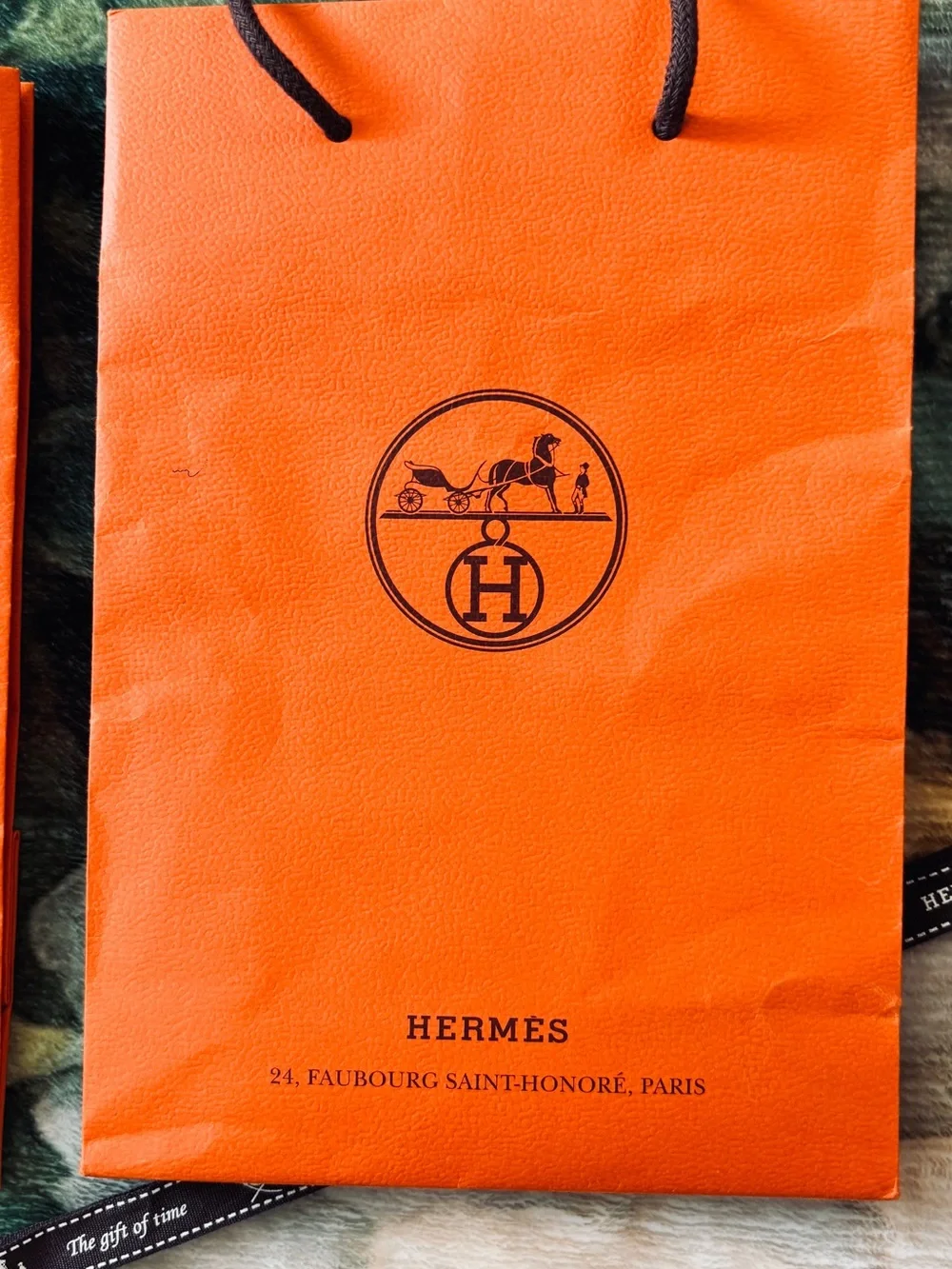 3 Hermes Orange Shopping bags size 8x3x6